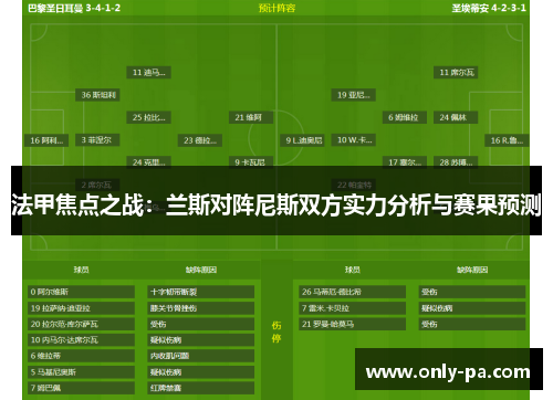 法甲焦点之战：兰斯对阵尼斯双方实力分析与赛果预测