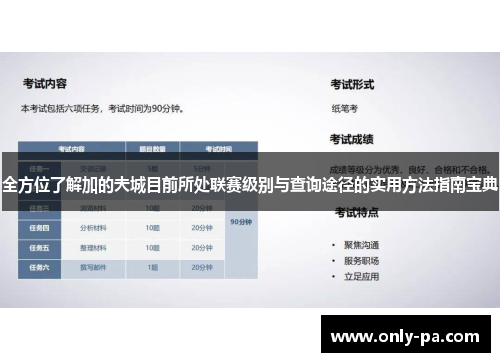 全方位了解加的夫城目前所处联赛级别与查询途径的实用方法指南宝典