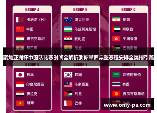 聚焦亚洲杯中国队比赛时间全解析助你掌握完整赛程安排全貌指引篇